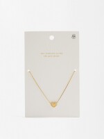Collar Colgante De Corazón Con Circonitas - Plata De Ley 925 dorado
