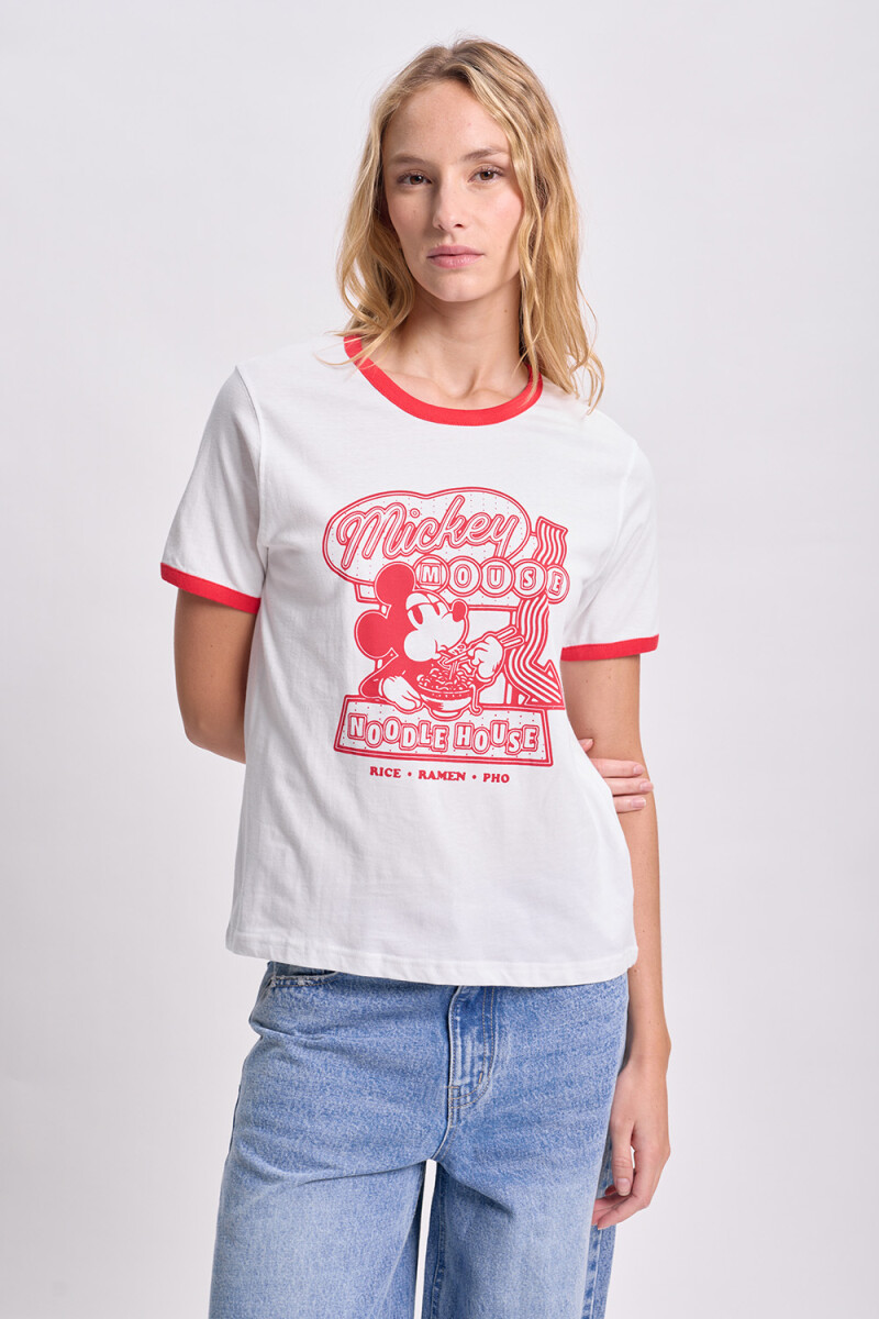 Remera estampada Mickey Blanco