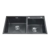 Pileta de cocina DREAM doble acero negra 78x43x23 cm Pileta De Cocina Dream Doble Acero Negra 78x43x23 Cm
