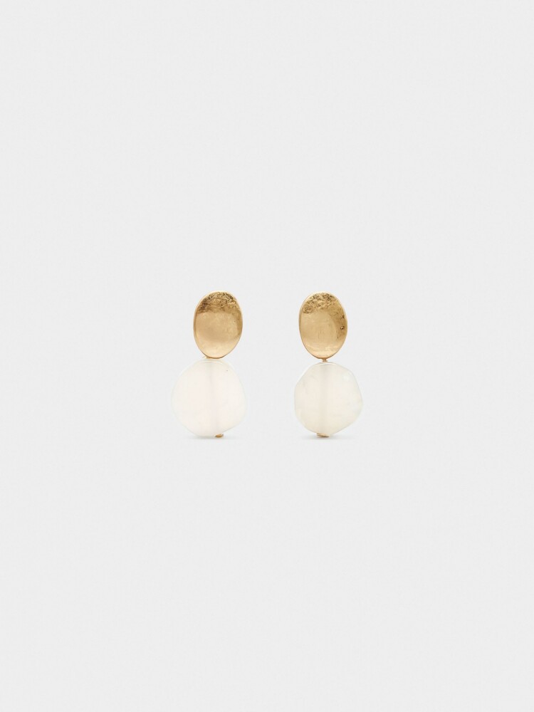 Pendientes Cortos Con Piedras verde