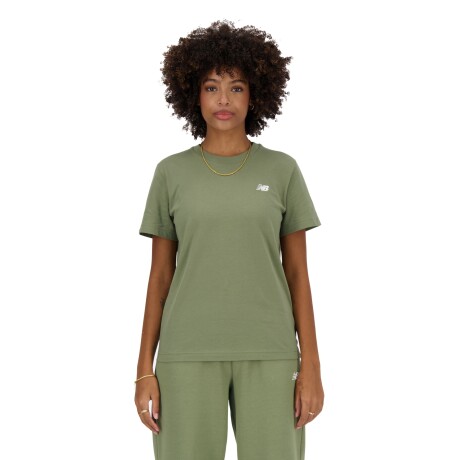 Remera New Balance de Dama - JERSEY SMALL LOGO - WT41509DEK GREEN