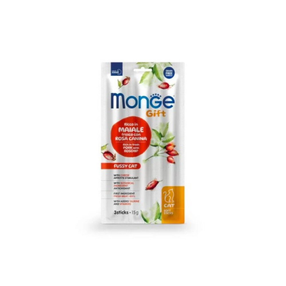 MONGE G SOFTST FUSSY PORK & ROSEHIP 15GR MONGE G SOFTST FUSSY PORK & ROSEHIP 15GR