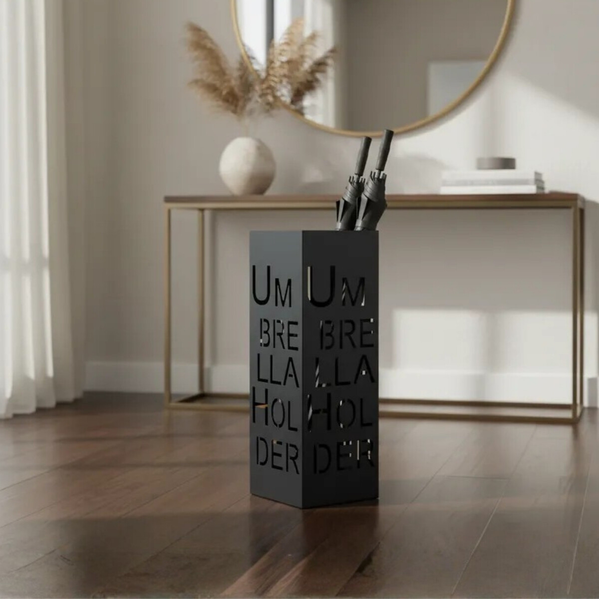 Soporte para paraguas de metal - NEGRO 