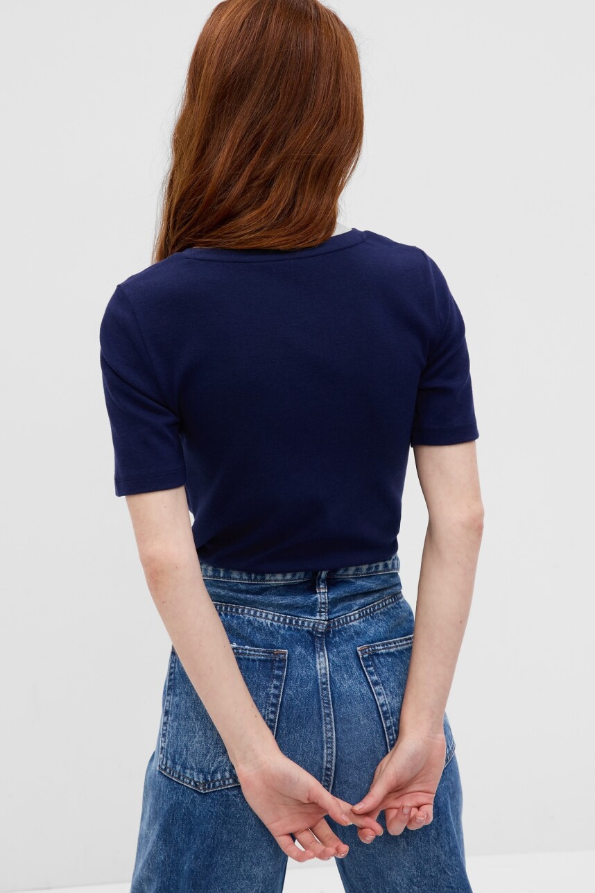 Remera Modal Cuello Redondo Mujer Navy Uniform