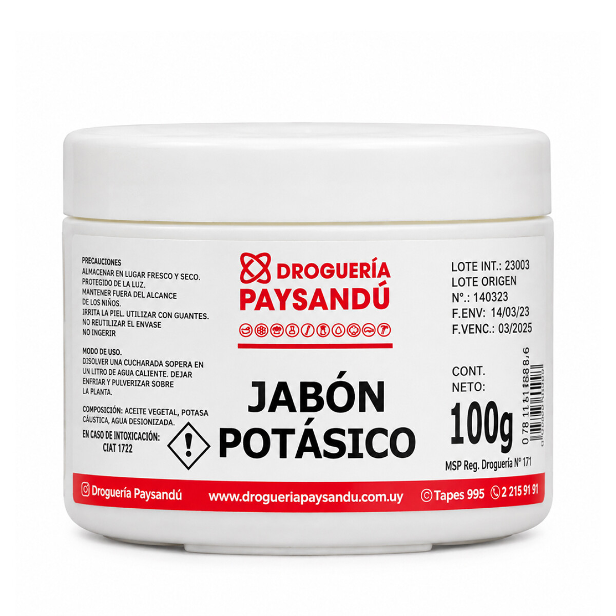 Jabón potásico 100g 