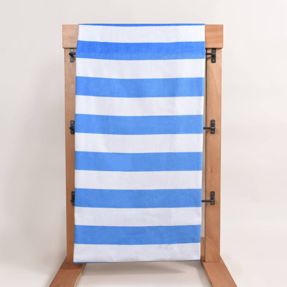 Toalla Playera Cabana Stripes Celeste