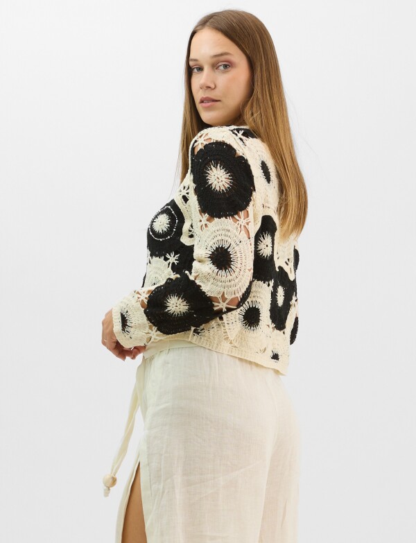 Buzo Crochet NEGRO/CRUDO