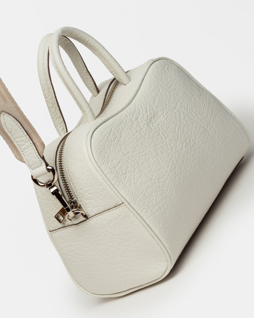 Cartera de mano The Club en cuero graneado Blanco