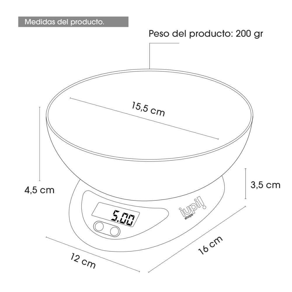 Balanza Alimentos Cocina Digital Hasta 5 Kg Alta Precisión Balanza Alimentos Cocina Digital Hasta 5 Kg Alta Precisión