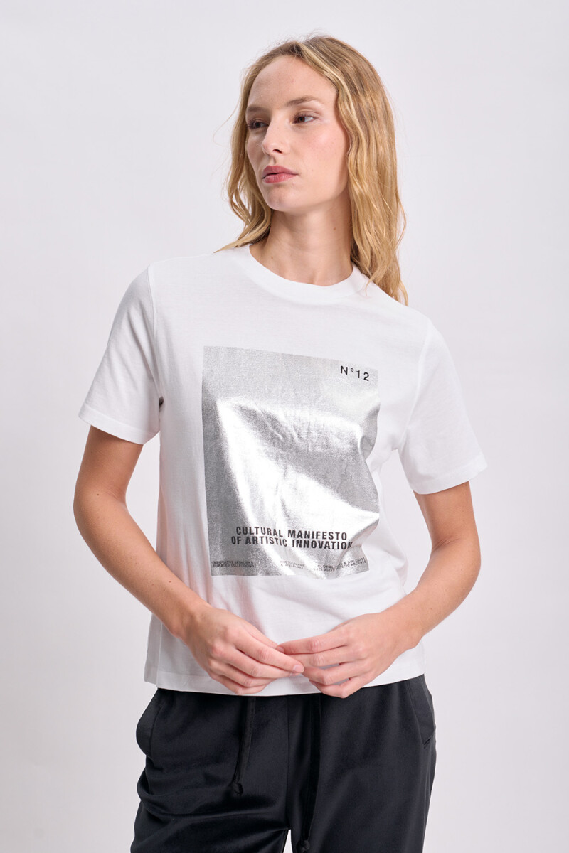 Remera básica estampa Blanco