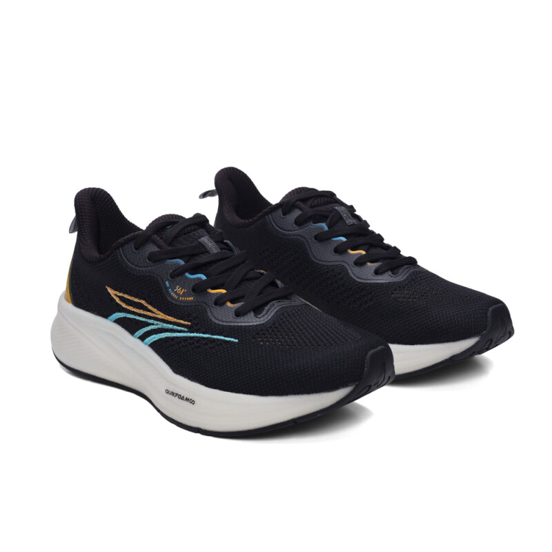 Zapatillas Running Quickfoam Infinity 4.0 Hombre Obsidian Black/papaya Milkshake