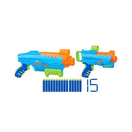 Set x 2 lanzadores de dardos Nerf Elite Jr. Ultimate Starter Hasbro Celeste