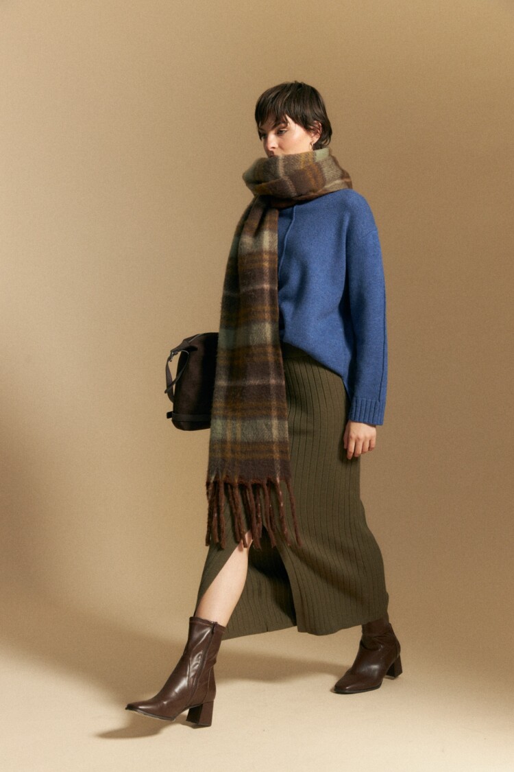 FALDA PUNO Verde Musgo