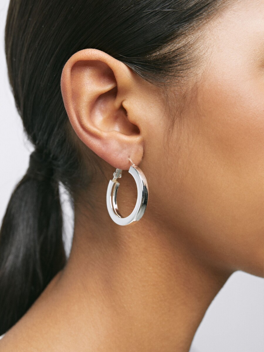 Pendientes De Aro Cortos Plateados plateado