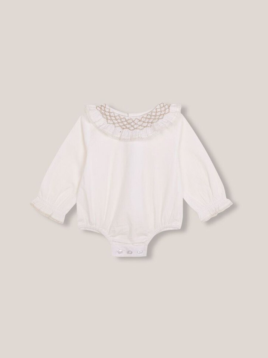 Camisa Body Con Cuello Blanco Roto