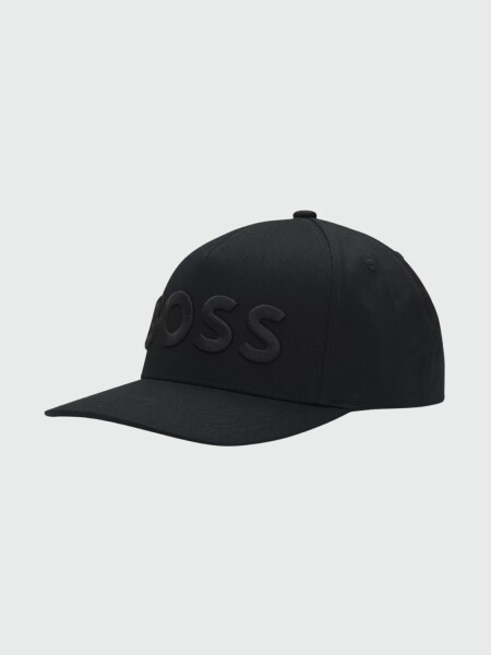 BOSS - Gorra de Sarga con Logo Negro Estampado