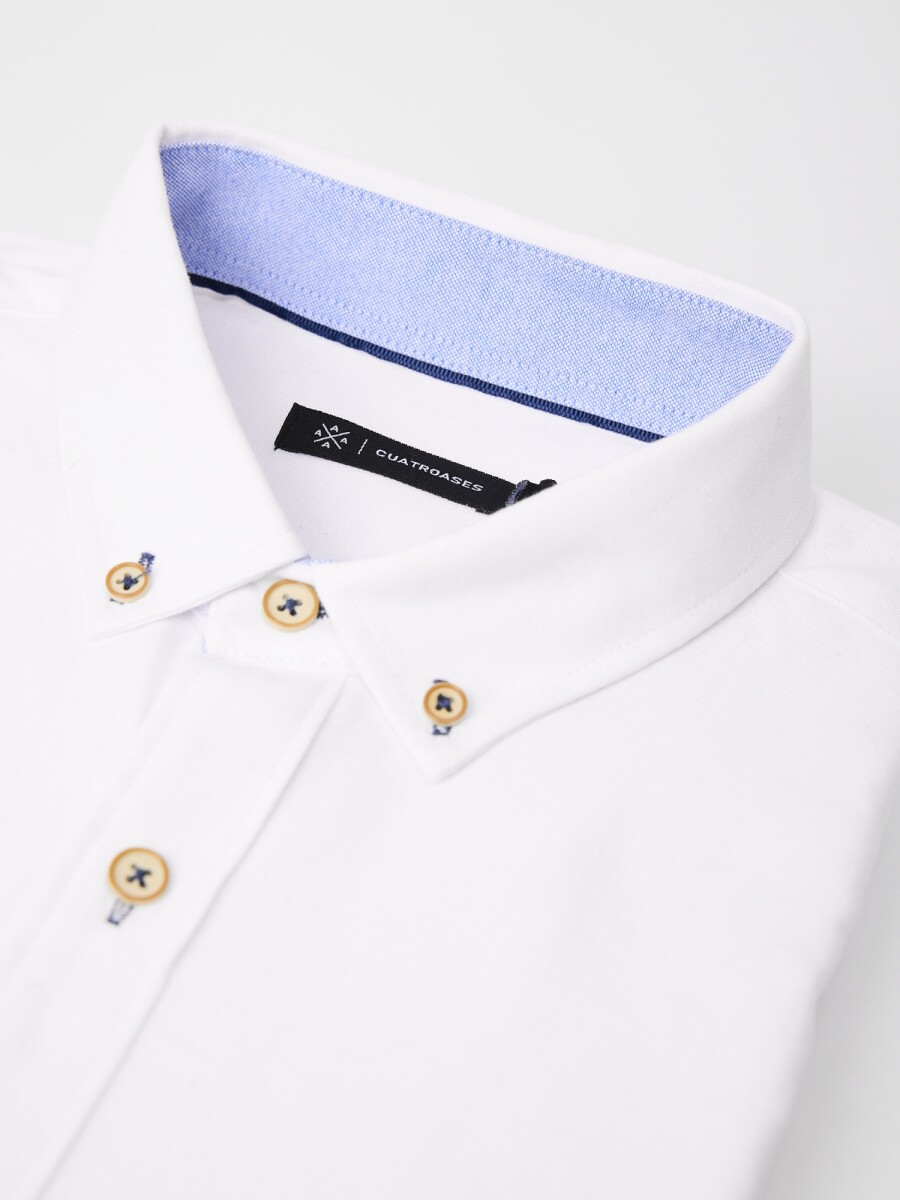 Camisa m/l oxford lisa - blanco 