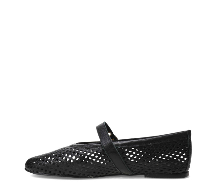 Zapato balerina calado Preto