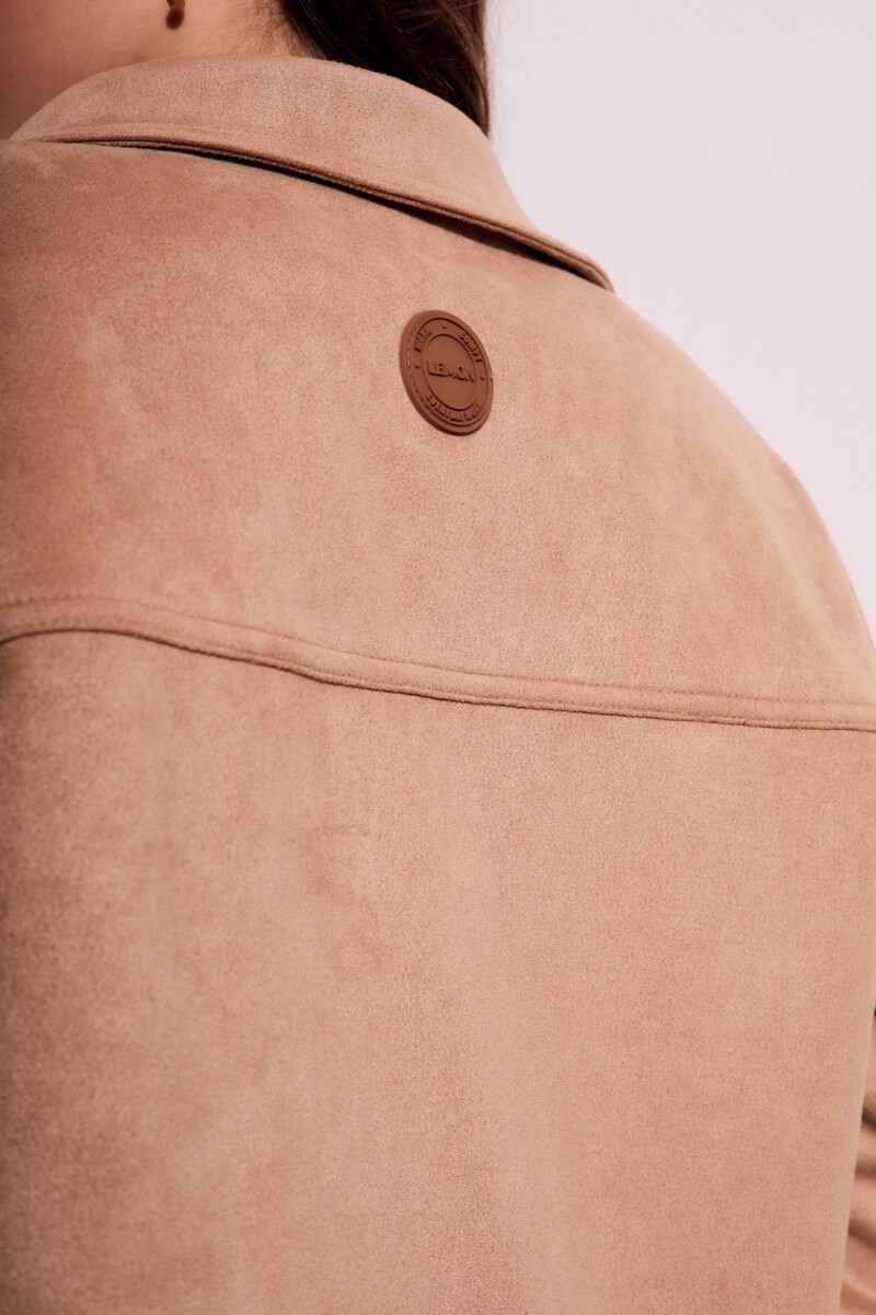 Sobrecamisa Gamuza Cuero Vegano Arena