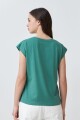 Blusa frente broderie verde
