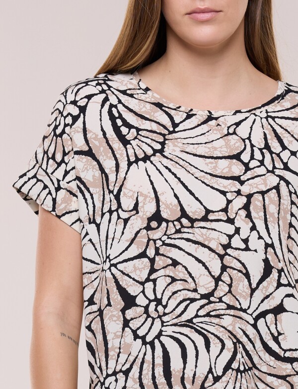Blusa Holgada Printed NEGRO/BEIGE
