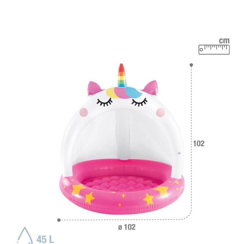 INTEX PISCINA UNICORNIO PARA BEBÉ PISO INFLABLE 45 LITROS Intex Piscina Unicornio Para Bebé Piso Inflable 45 Litros