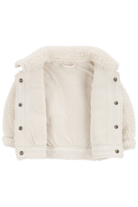 Campera de sherpa, diseño camisa. Talles 6-24M Sin color