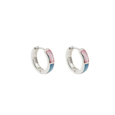 Par de aros de plata 925 con nácar. Par de aros de plata 925 con nácar.