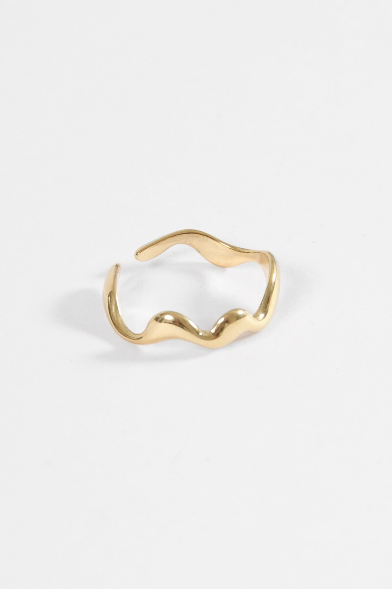 Anillo acero curve dorado