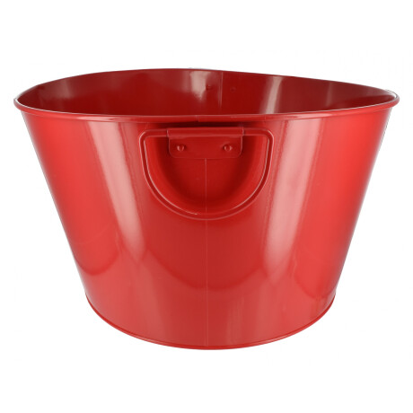 Balde de metal rojo con asas para botellas 39x30x23cm Balde de metal rojo con asas para botellas 39x30x23cm