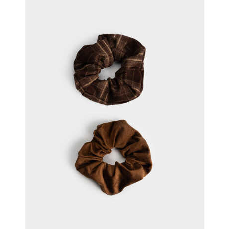 Set De Scrunchies Marron Medio