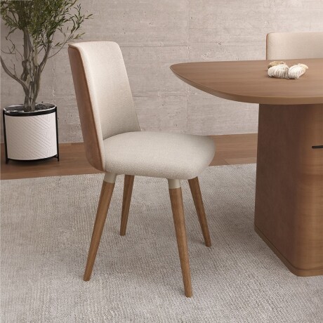 Silla Dakota Giratoria - Tela Rústica Boucle 04 (Camel)