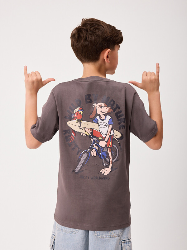 T-SHIRT CARLITOS TEEN RUSTY Gris Oscuro