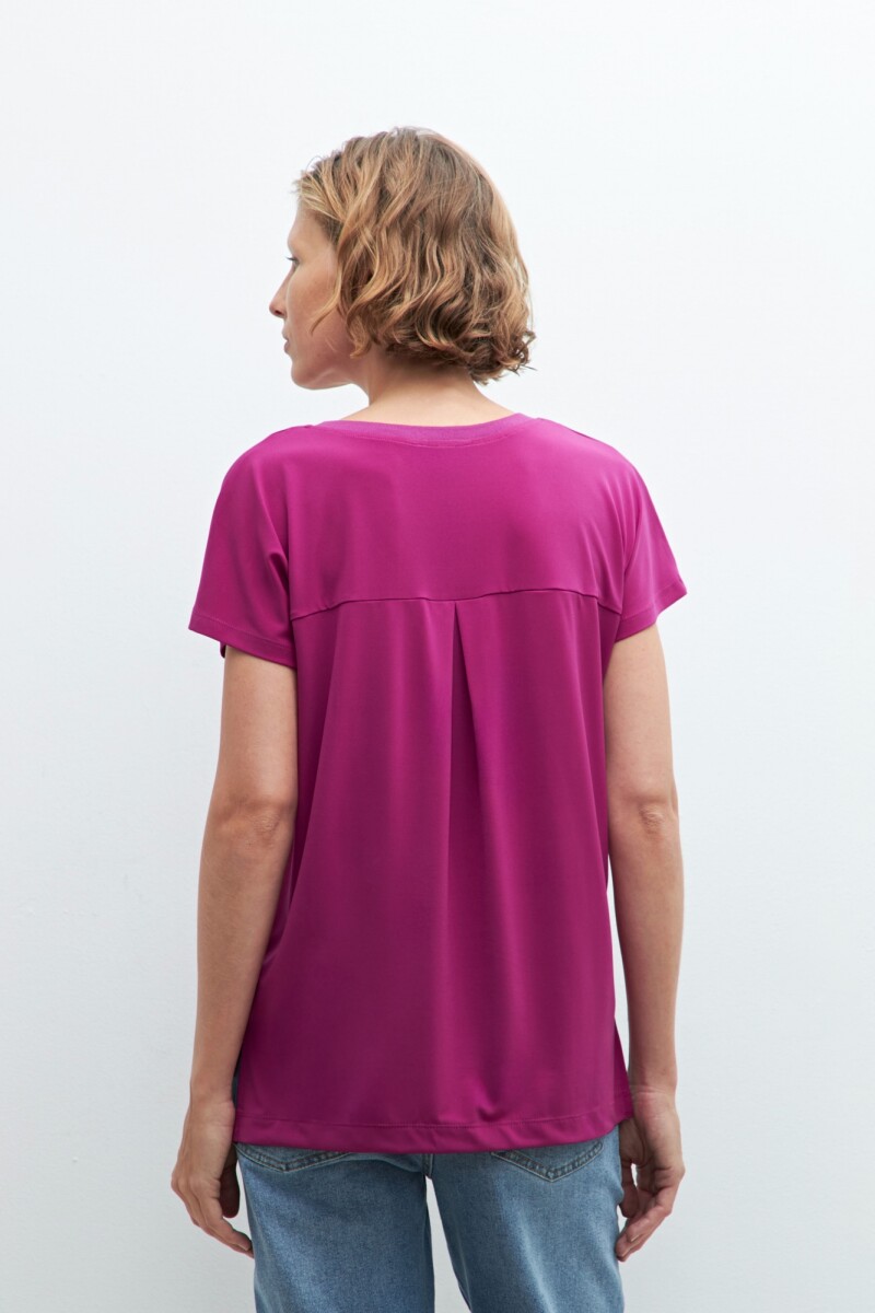 Blusa escote en V cereza