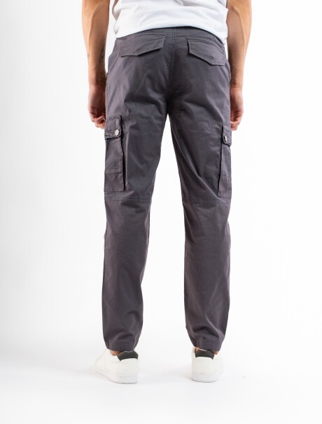 Pantalón Algodón Cargo Slim Gris