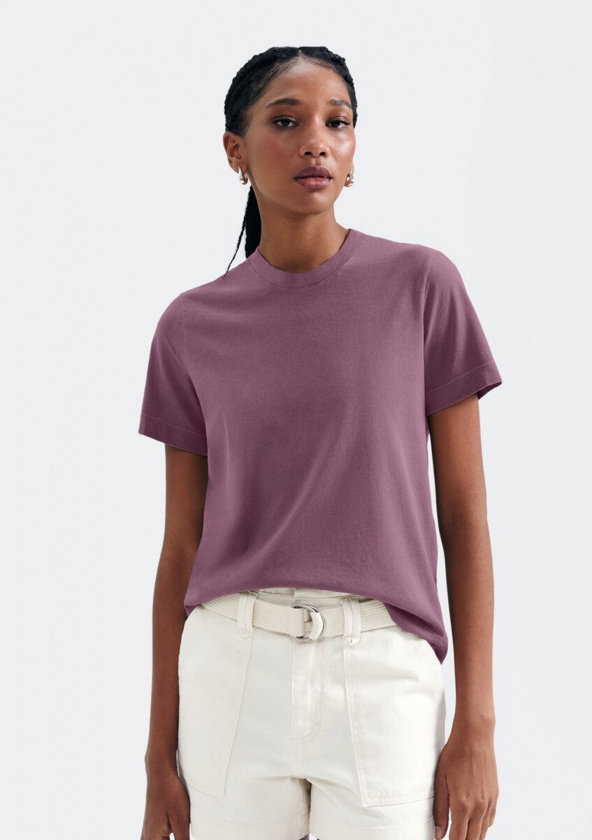 CAMISETA BÁSICA DE ALGODÓN - VIOLETA 
