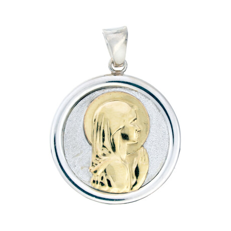 Medalla de plata 925 y double de oro 18 ktes Virgen Niña Medalla de plata 925 y double de oro 18 ktes Virgen Niña