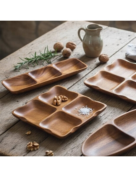 COPETINERO CUADRADO MADERA 4 DIV 25X25X4CM COPETINERO CUADRADO MADERA 4 DIV 25X25X4CM