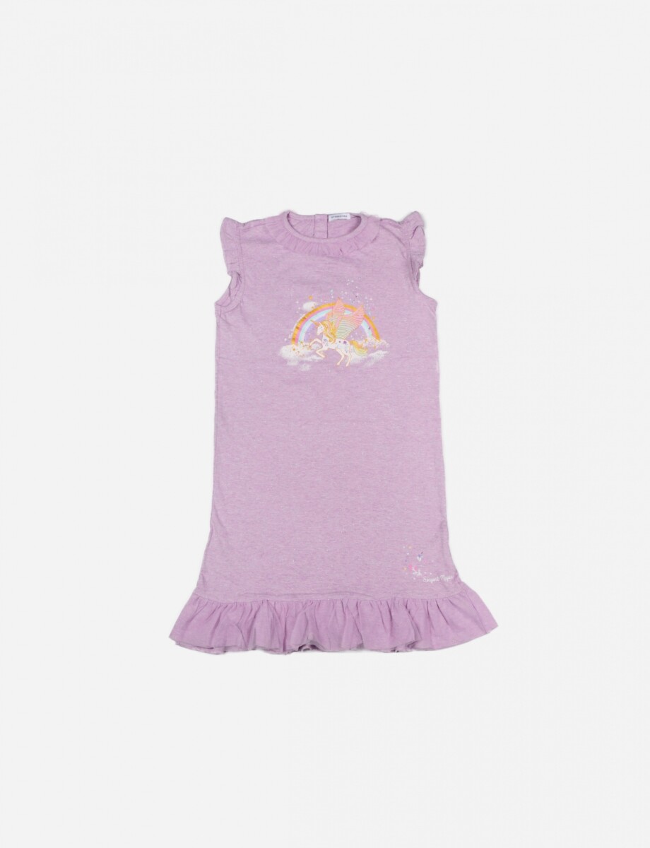 Camisón sin mangas estampa unicornio - VIOLETA 