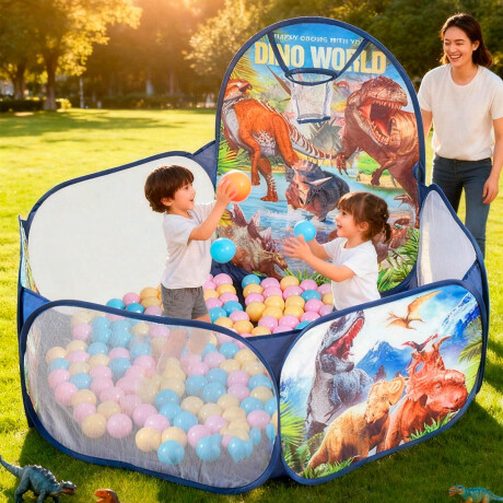 Pelotero Infantil Plegable Corral Pelotas Con Aro Dinosaurio