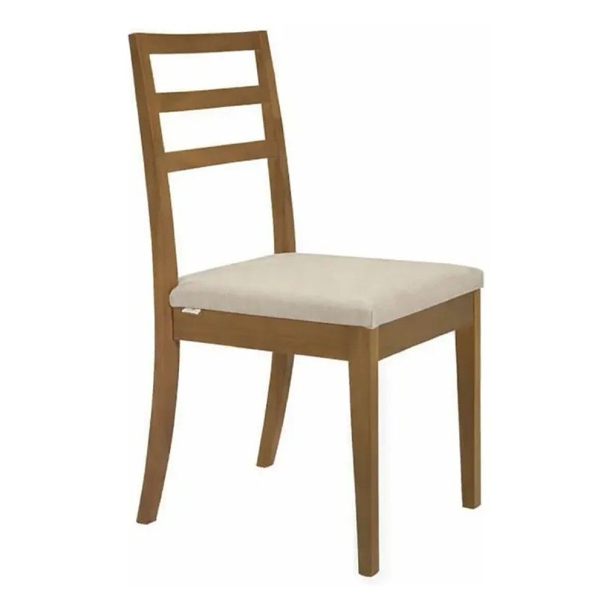 SILLA BAJA - MADERA CLARA - TAPIZADO TELA BEIGE 