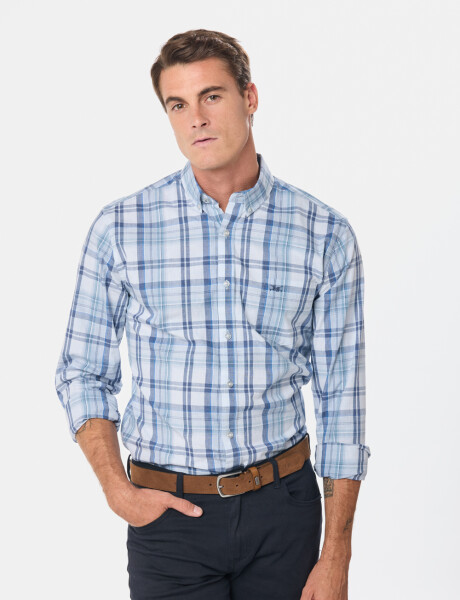CAMISA A CUADROS Marino