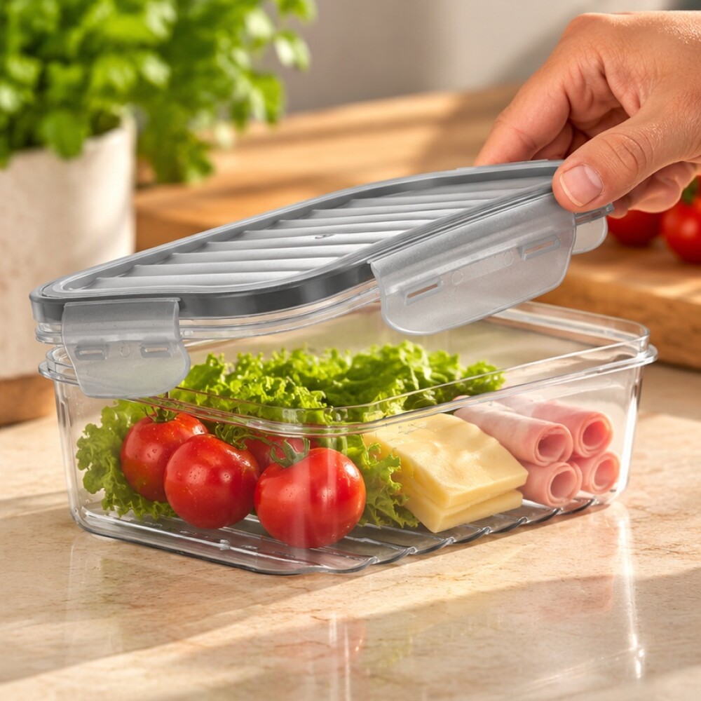 Vianda transparente 1L 21.5x15.9x8 cm QLUX IDEAS Vianda transparente 1L 21.5x15.9x8 cm QLUX IDEAS
