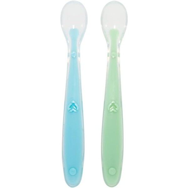 Set x2 cucharas clasicas silicona BUBA celeste verde