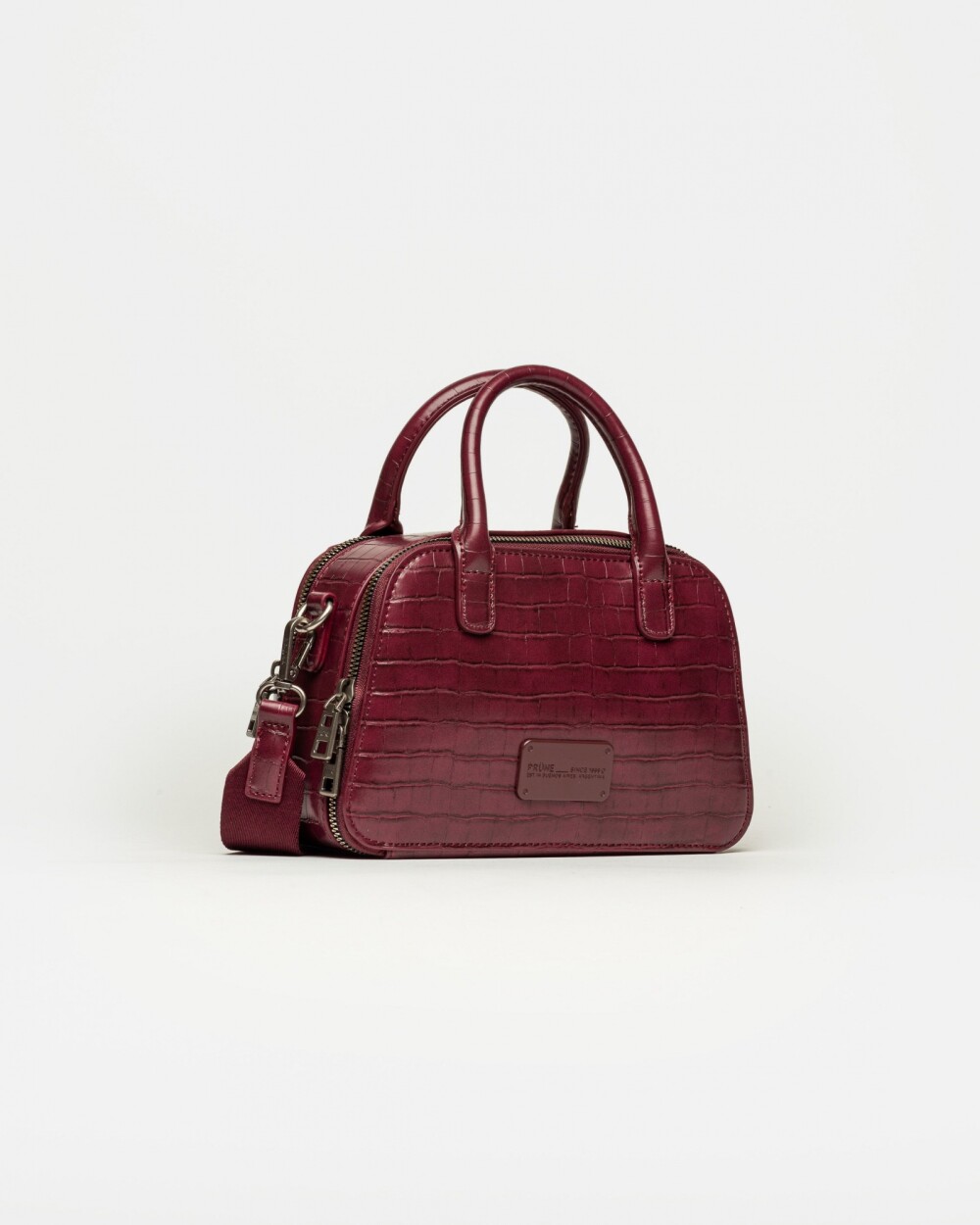 Cartera de mano New Penny en efecto cuero croco Bordeaux