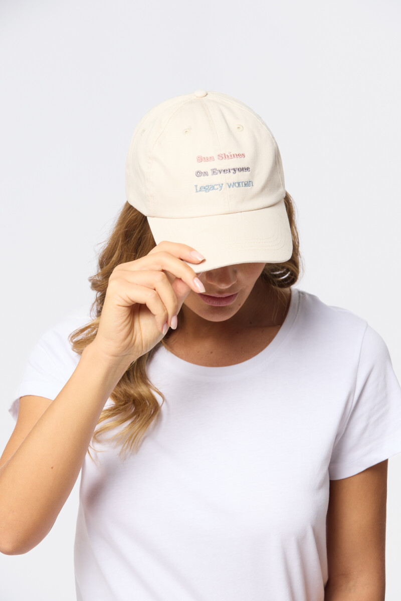 GORRO CON VISERA DE LONA - Beige 