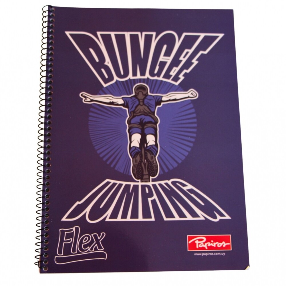CUADERNOLA PAPIROS FLEX 70 HOJAS RAYADO TAPA BUNGEE JUMPING