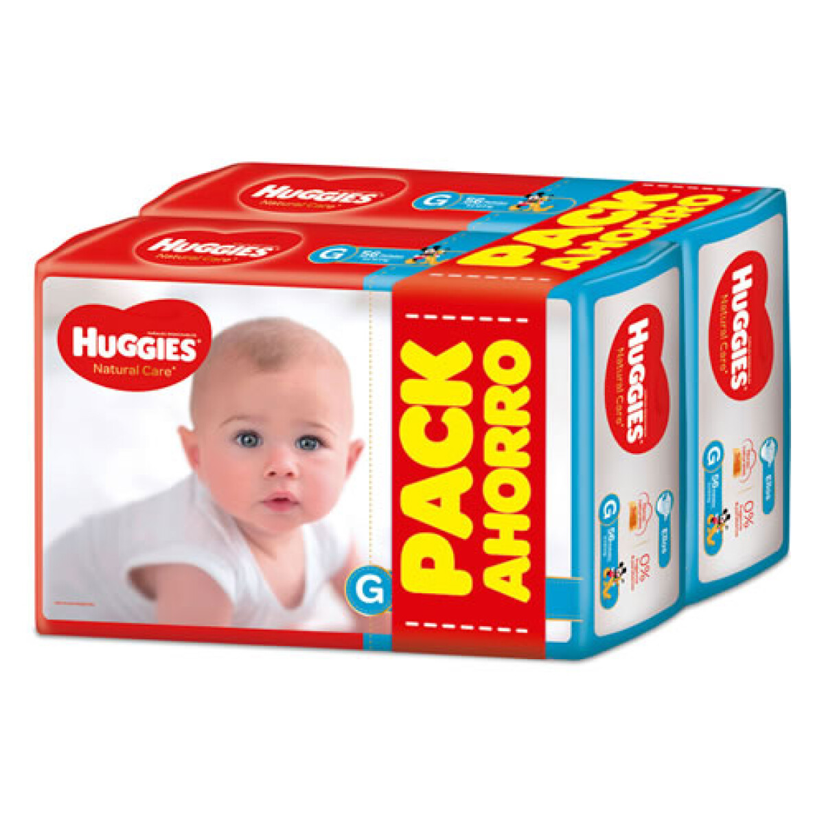 Pack Ahorro Pañales Huggies Natural Care G para Ellos x56 (Doble Pack)