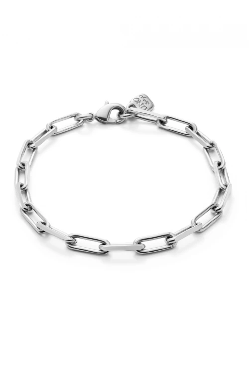 PULSERA CON ESLABONES GRANDES BAÑADA EN PLATA DE LEY Pulsera