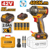 LLAVE DE IMPACTO A BATERIA 42V BRUSHLESS 460NM 1/2´´ C/BAT CARGADOR ACCESORIOS LLAVE DE IMPACTO A BATERIA 42V BRUSHLESS 460NM 1/2´´ C/BAT CARGADOR ACCESORIOS